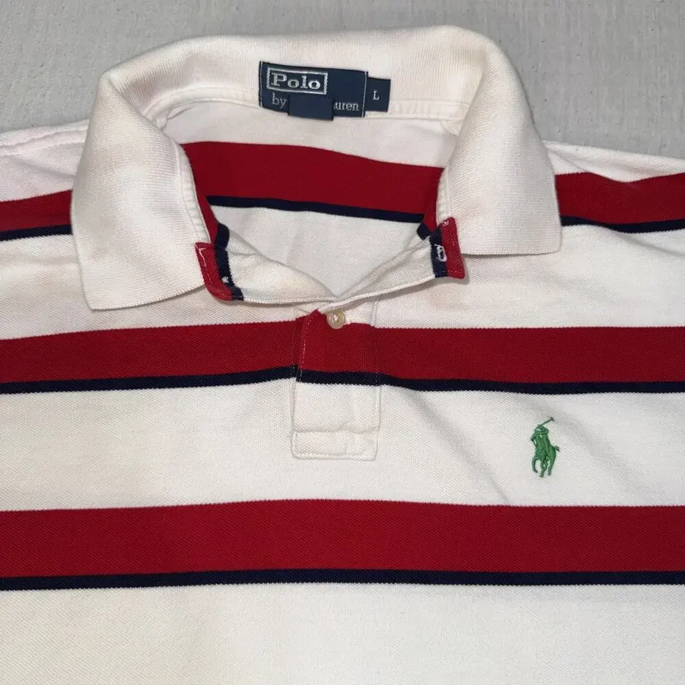 Polo Ralph Lauren Men's Jersey Rugby Striped Polo - Size Large